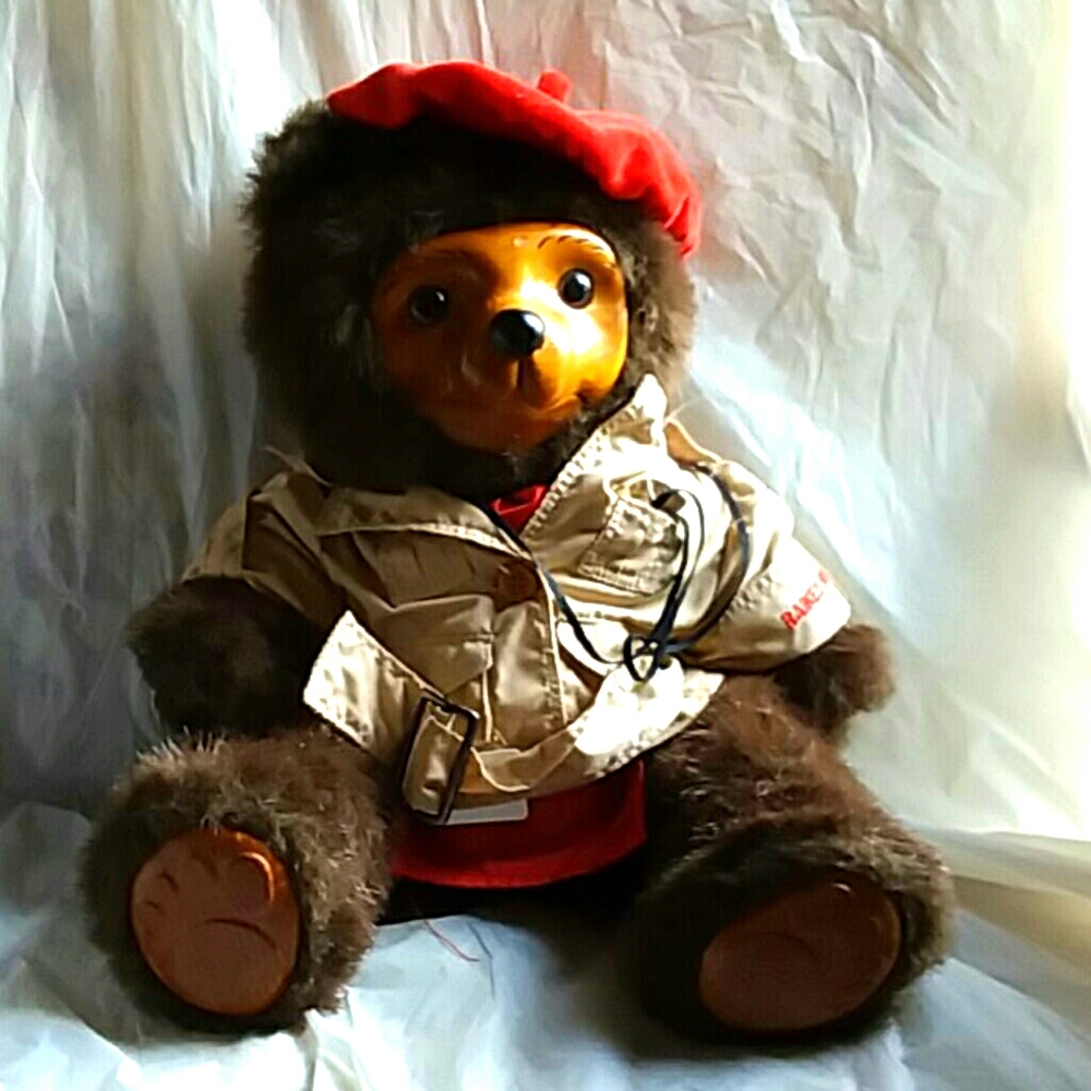 Vtg 80s Raikes Bears Silent Film Director Cecil B DeMille Wood Faux Fur Euc